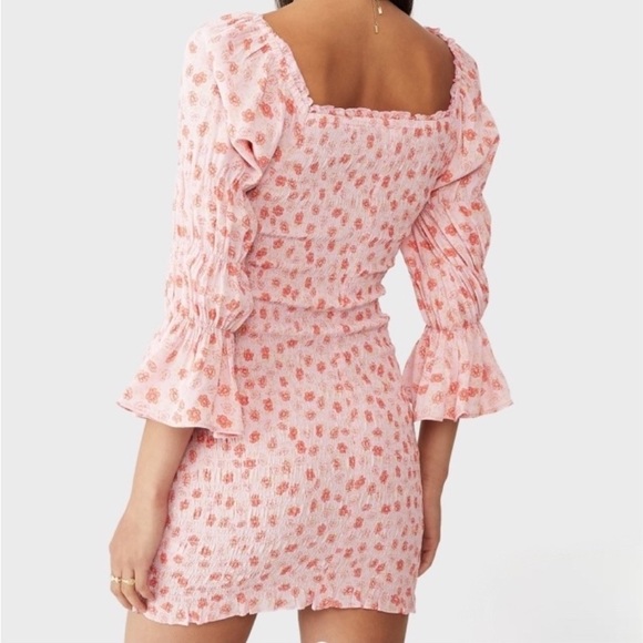 COTTON ON 70s floral shirred bodycon mini dress elastic 100% plastic! - Picture 8 of 10